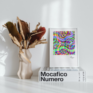 'UNDULATIONS': Light Reactive Digital Art Print / Postcard, Wall Decoration in a Variety of Sizes on Glossy Paper