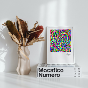 'WAVY III': Light Reactive Digital Art Print / Postcard, Wall Decoration in a Variety of Sizes on Glossy Paper