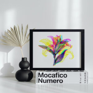 'LILY': Light Reactive Digital Art Print / Postcard, Wall Decoration in a Variety of Sizes on Glossy Paper