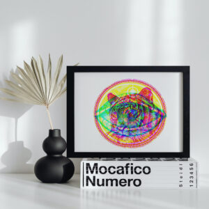 'TIGER'S EYE': Light Reactive Digital Art Print / Postcard, Wall Decoration in a Variety of Sizes on Glossy Paper