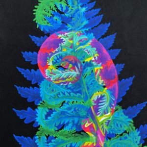 'UNFURL': Light-Reactive Painting - Original Acrylic on Canvas, One-Of-A-Kind, Satin Finish Varnish, Signed & Dated