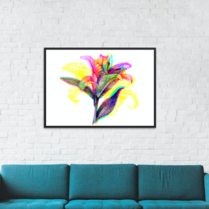 'LILY': Light Reactive Digital Art Poster, Wall Decoration in a Variety of Sizes on Matte Paper