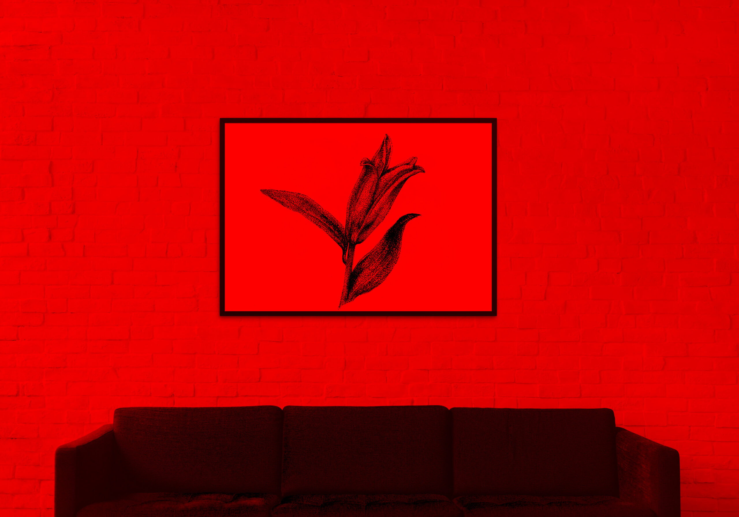 'LILY': Light Reactive Digital Art Poster, Wall Decoration in a Variety of Sizes on Matte Paper