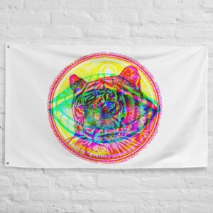 'TIGER'S EYE' Light Reactive Digital Art Tapestry, Wall Hanging Decoration on Fabric