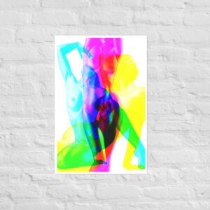 'Female Figures': Light Reactive Digital Art Poster, Wall Decoration in a Variety of Sizes on Matte Paper