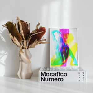 'FEMALE FIGURES': Light Reactive Digital Art Print / Postcard, Wall Decoration in a Variety of Sizes on Glossy Paper