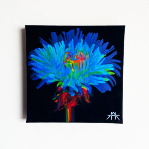 'DANDELION I': Light-Reactive Painting - Original Acrylic on Canvas, One-Of-A-Kind, Satin Finish Varnish, Signed & Dated