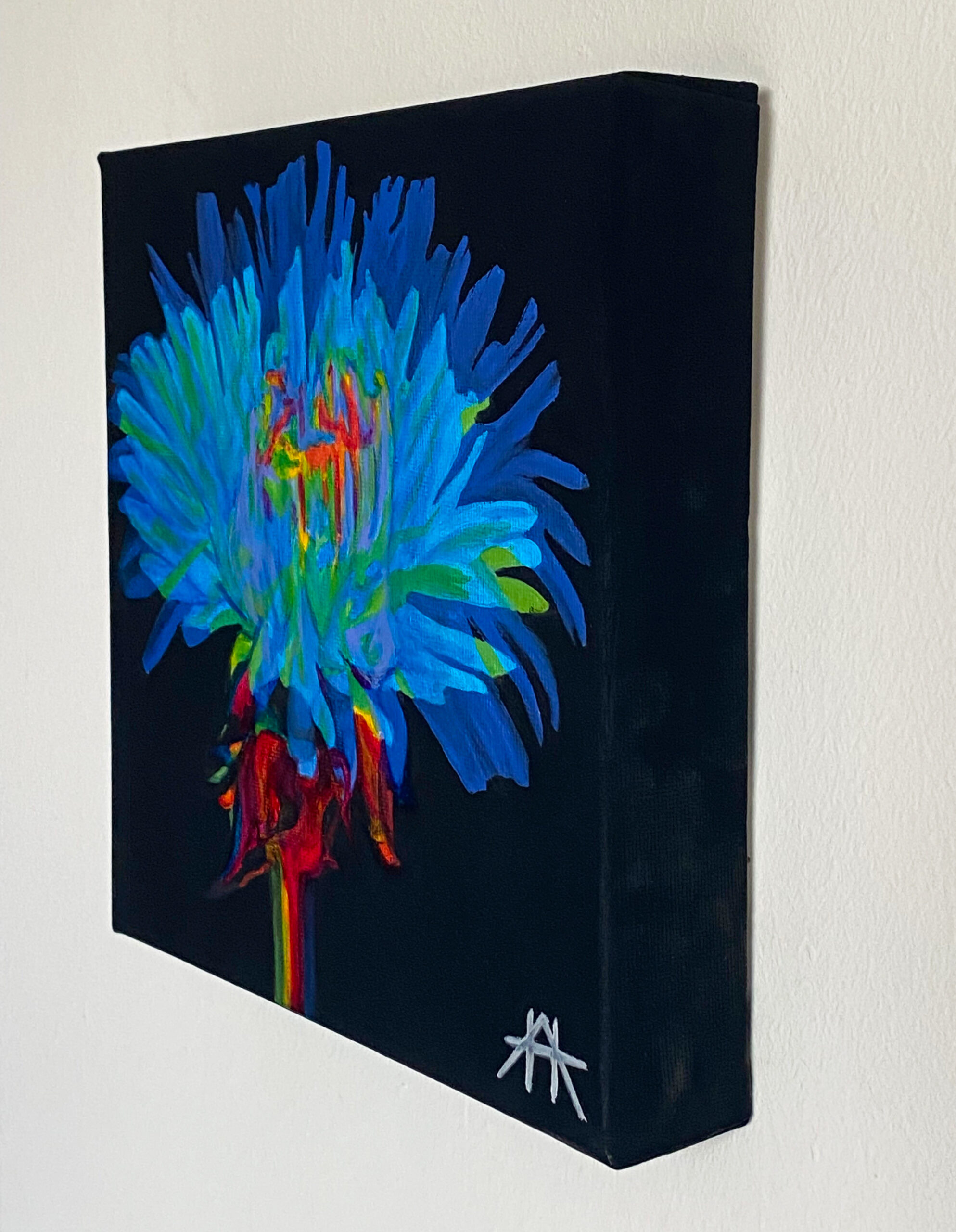 'DANDELION I': Light-Reactive Painting - Original Acrylic on Canvas, One-Of-A-Kind, Satin Finish Varnish, Signed & Dated