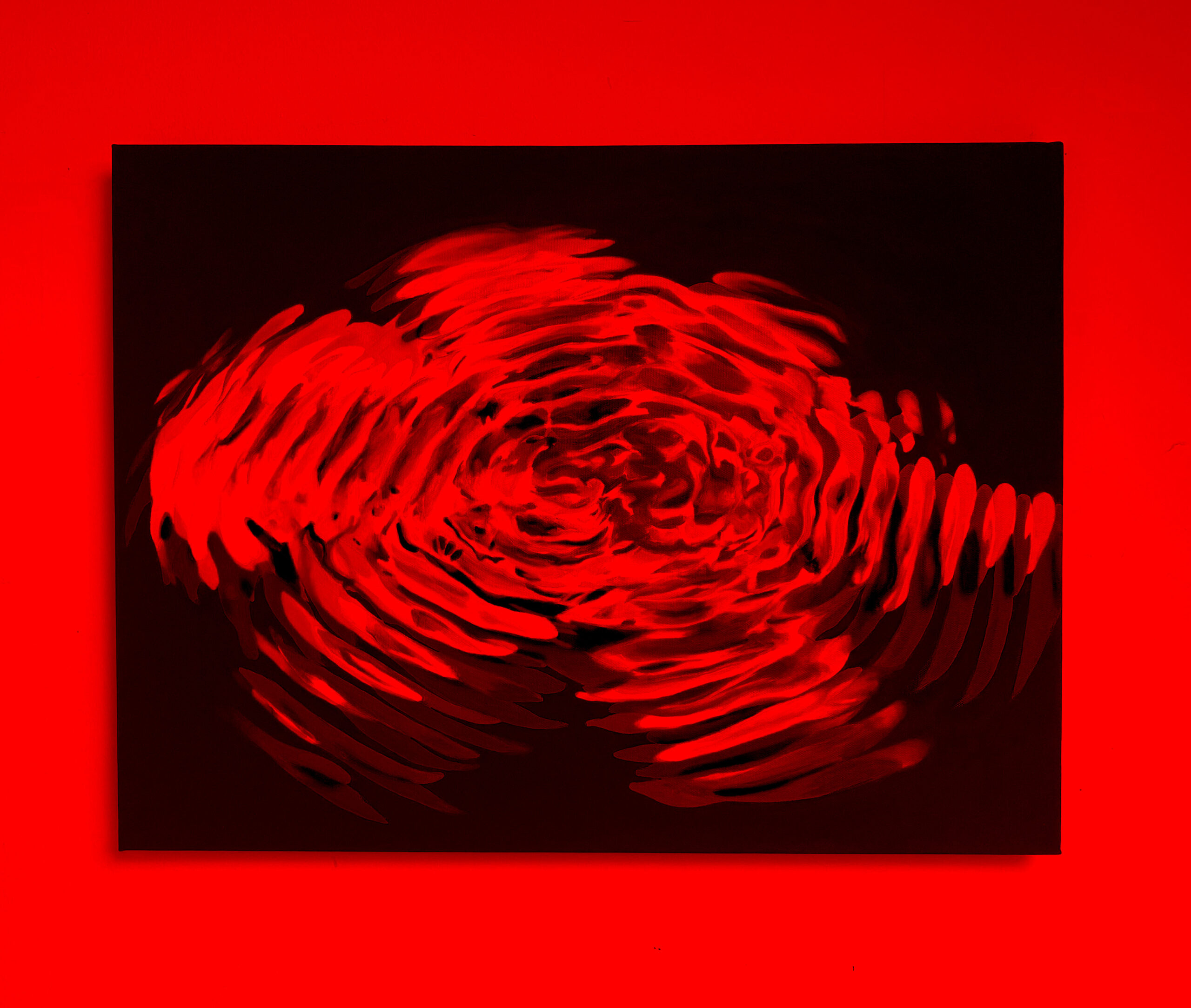 'VIBRATIONS': Light-Reactive Painting - Original Acrylic on Canvas, One-Of-A-Kind, Satin Finish Varnish, Signed & Dated