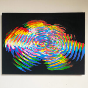 'VIBRATIONS': Light-Reactive Painting - Original Acrylic on Canvas, One-Of-A-Kind, Satin Finish Varnish, Signed & Dated