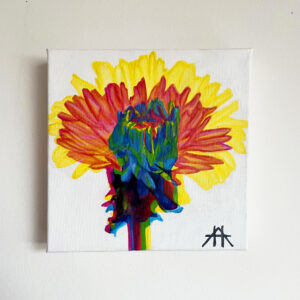 'DANDELION II': Light-Reactive Painting - Original Acrylic on Canvas, One-Of-A-Kind, Satin Finish Varnish, Signed & Dated