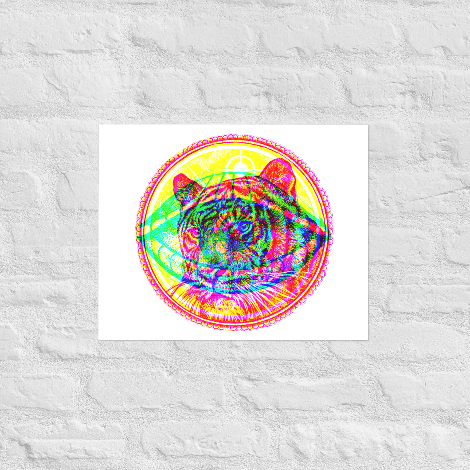 ‘TIGER'S EYE’: Light Reactive Digital Art Poster, Wall Decoration in a Variety of Sizes on Matte Paper