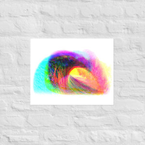 ‘WAVE’: Light Reactive Digital Art Poster, Wall Decoration in a Variety of Sizes on Matte Paper