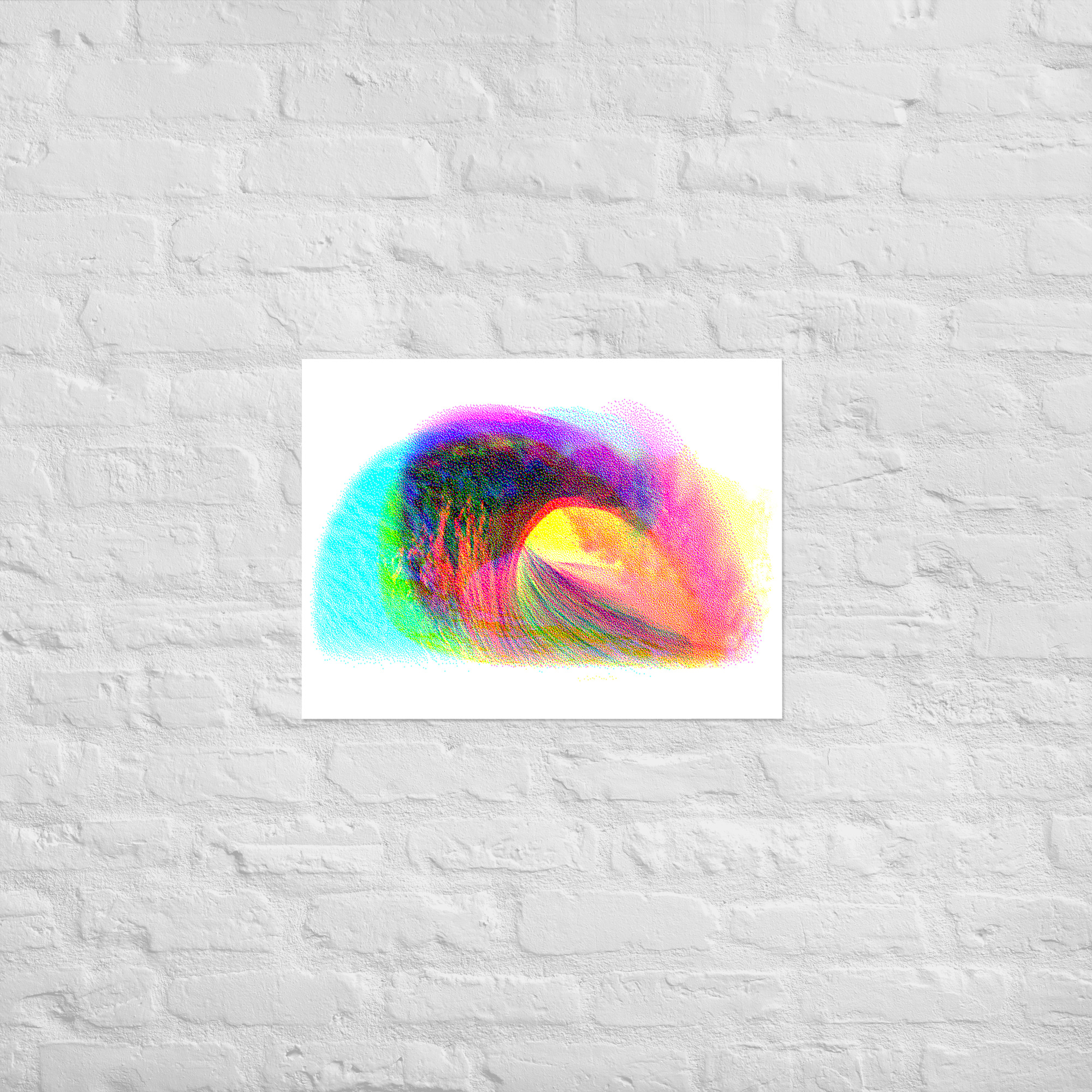 ‘WAVE’: Light Reactive Digital Art Poster, Wall Decoration in a Variety of Sizes on Matte Paper