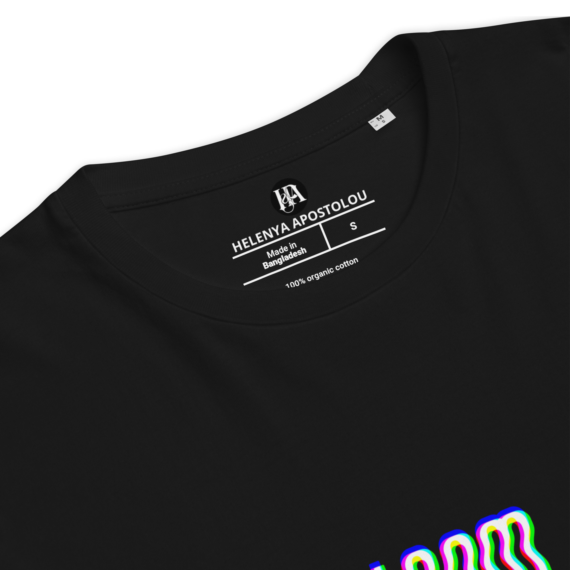 ‘BLOOM / LILY’: Black Unisex 100% Organic Cotton T-shirt, Wearable Light-Reactive Art Design, Colourful Graphic Tee – Perfect for Parties, Raves and Festivals, Available in a Variety of Sizes