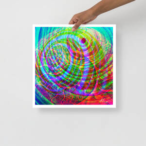 'SHIFTING SPIRALS I': Light Reactive Digital Art Print / Poster, Wall Decoration in a Variety of Sizes on Matte Paper