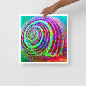‘SHIFTING SPIRALS II’: Light Reactive Digital Art Print / Poster, Wall Decoration in a Variety of Sizes on Matte Paper