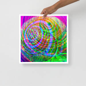 ‘SHIFTING SPIRALS III’: Light Reactive Digital Art Print / Poster, Wall Decoration in a Variety of Sizes on Matte Paper