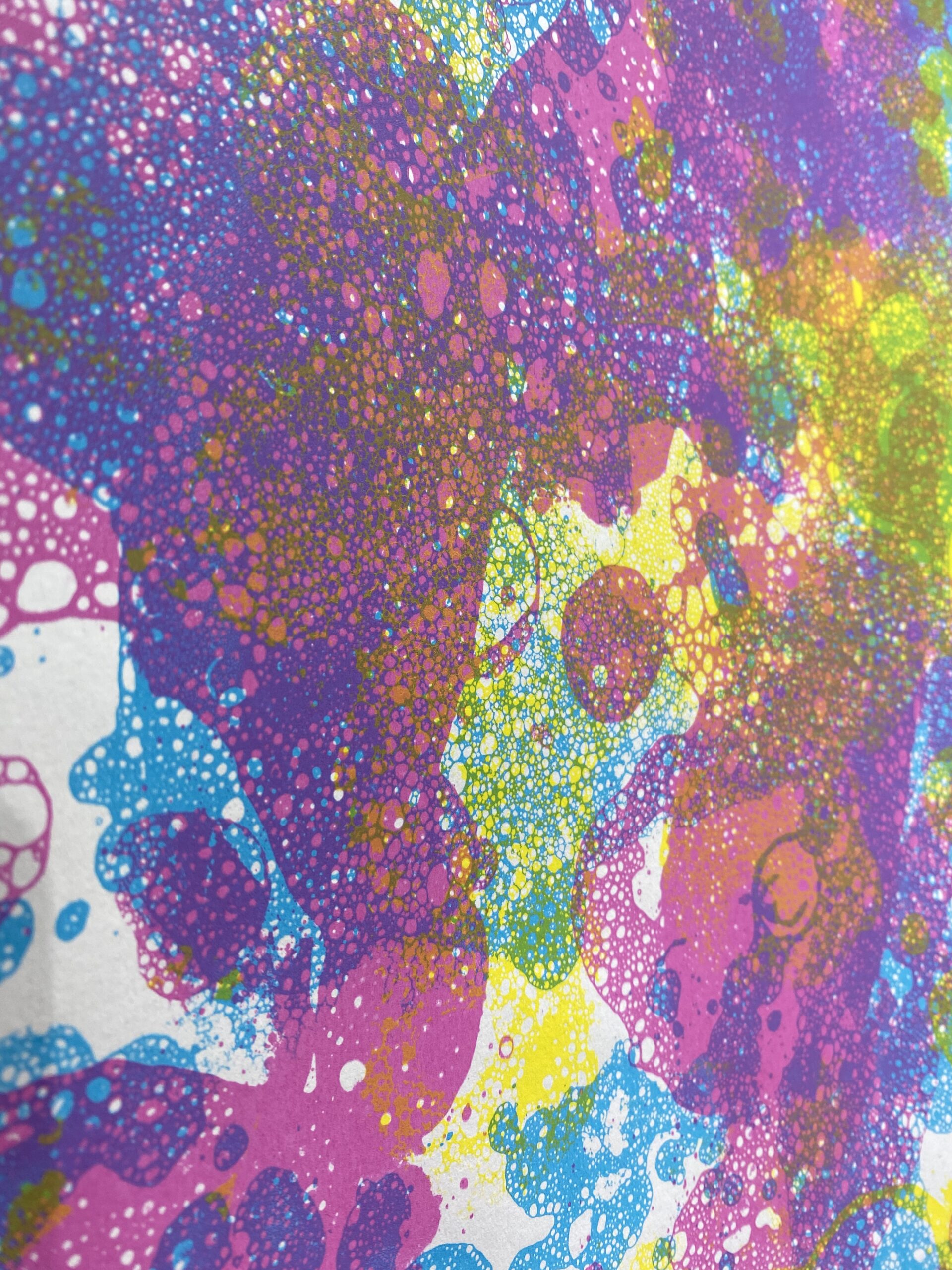 'BUBBLES’: Light Reactive Screen-Printed Poster, Limited Edition, Signed and Numbered on Kent Edition Paper