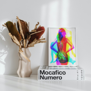 'FEMALE FIGURES 2.0': Light Reactive Digital Art Print / Postcard, Wall Decoration in a Variety of Sizes on Matte Paper