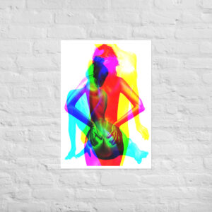‘Female Figures 2.0’: Light Reactive Digital Art Poster, Wall Decoration in a Variety of Sizes on Matte Paper